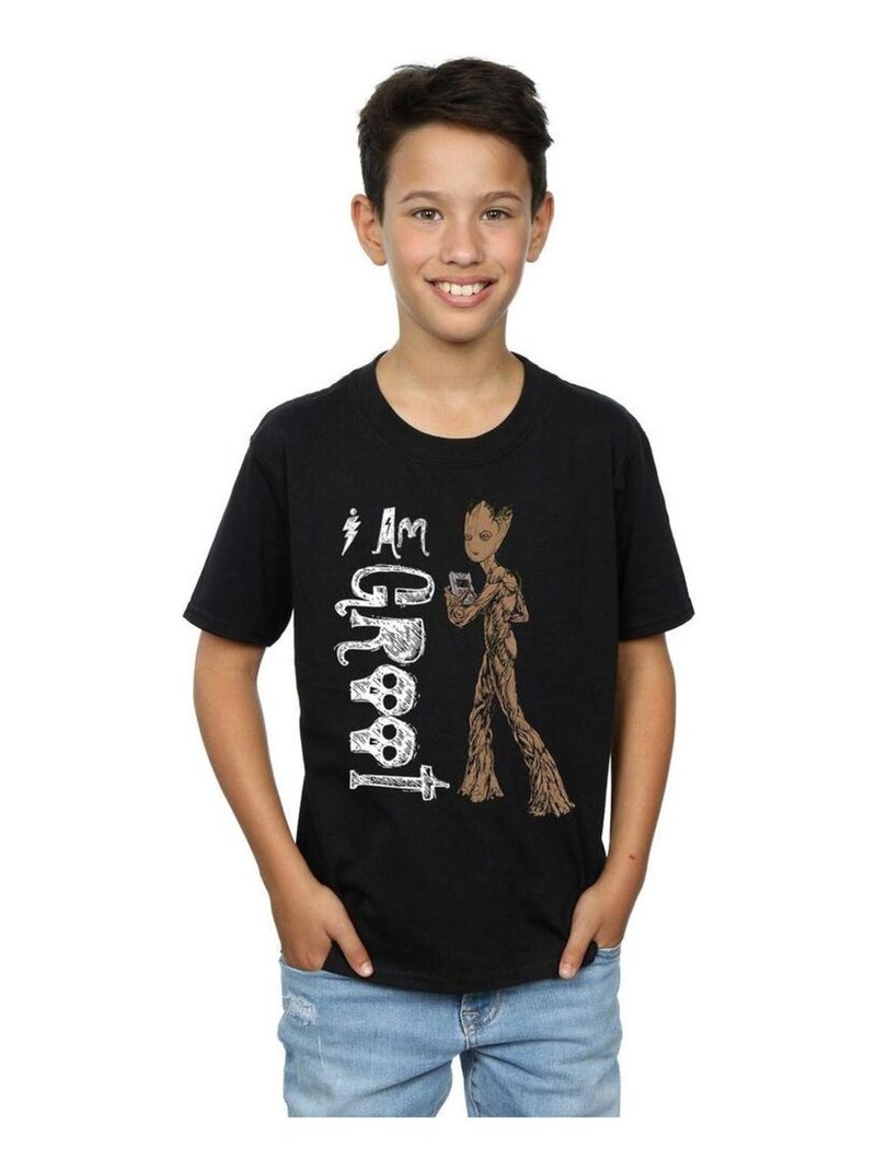 Marvel - T-shirt AVENGERS INFINITY WAR AM TEENAGE GROOT Noir - Kiabi