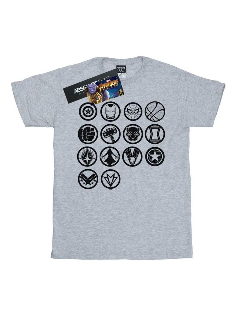 Marvel - T-shirt AVENGERS INFINITY WAR ASSEMBLE Gris chiné - Kiabi