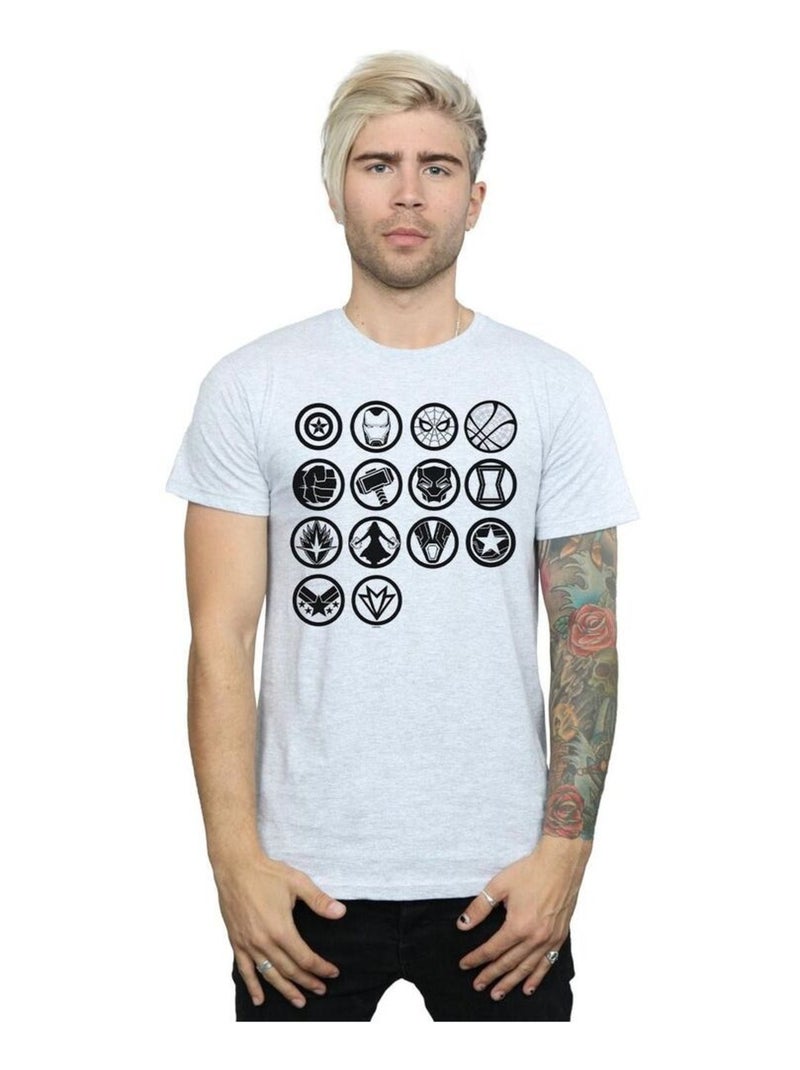 Marvel - T-shirt AVENGERS INFINITY WAR ASSEMBLE Gris chiné - Kiabi