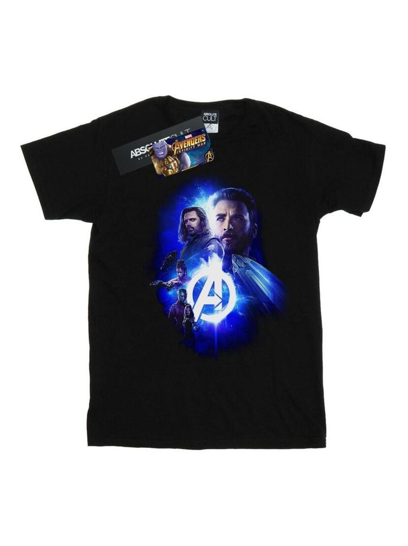 Marvel - T-shirt AVENGERS INFINITY WAR CAP TEAM UP Noir - Kiabi