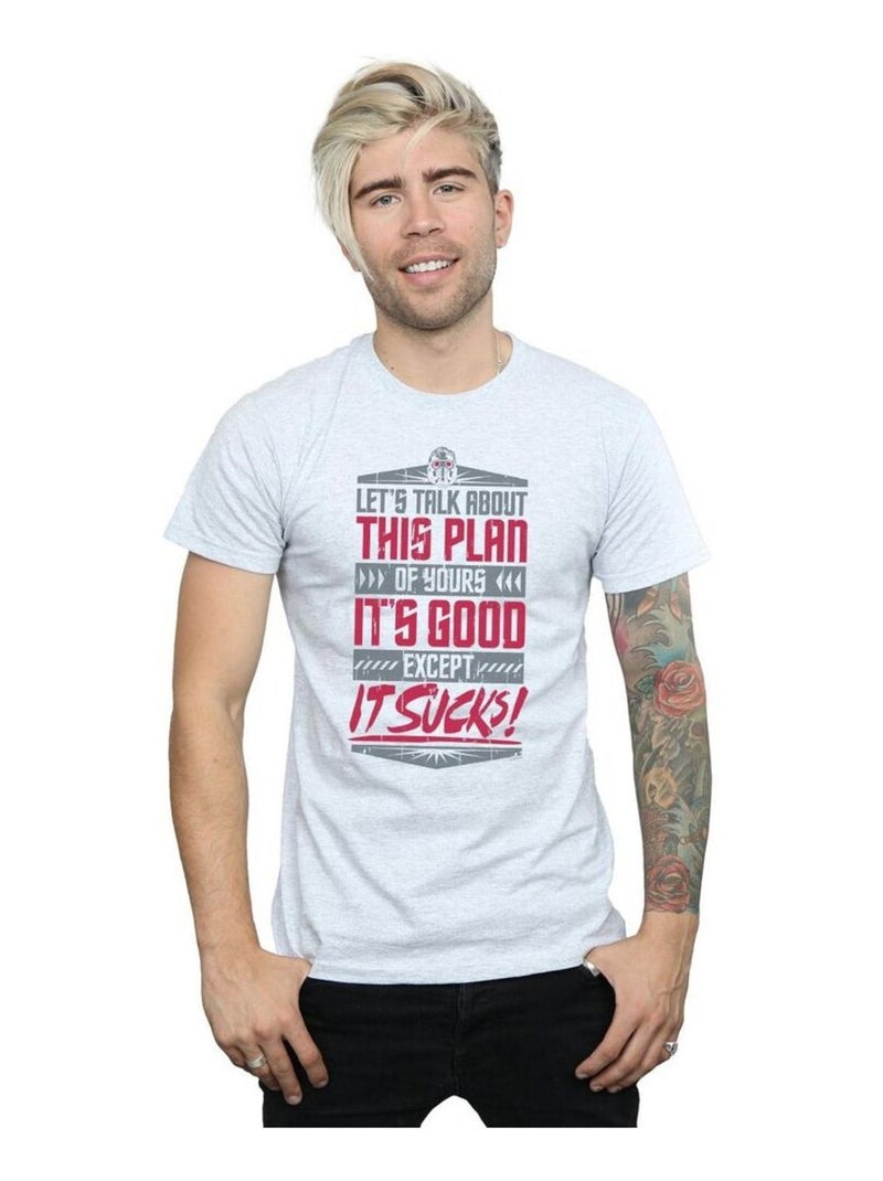 Marvel - T-shirt AVENGERS INFINITY WAR IT SUCKS Gris chiné - Kiabi