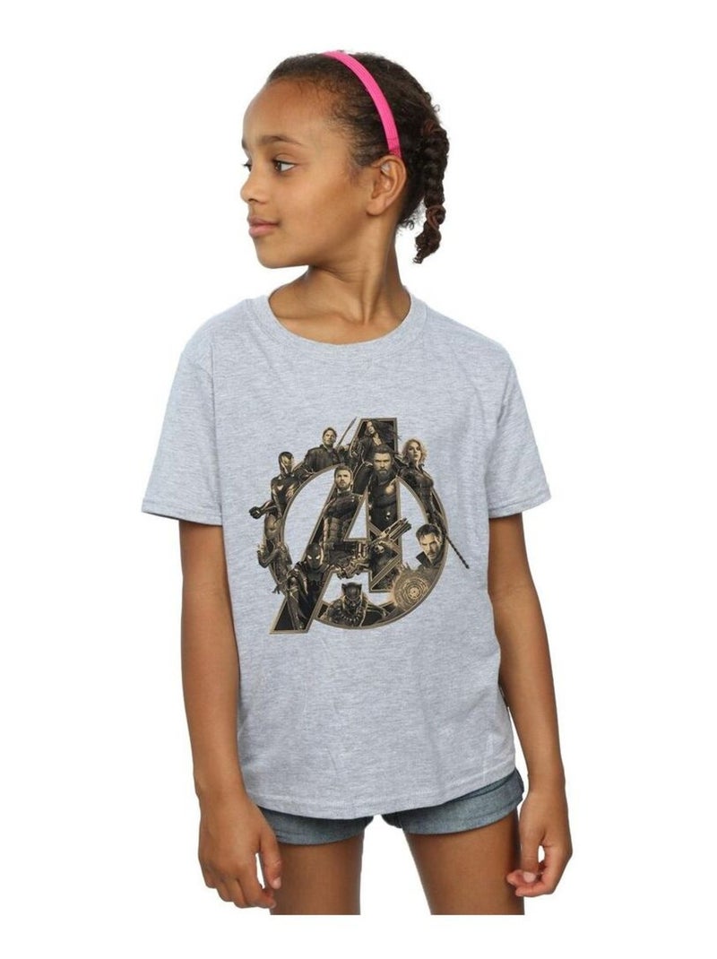 Marvel - T-shirt AVENGERS INFINITY WAR MARVEL Gris chiné - Kiabi