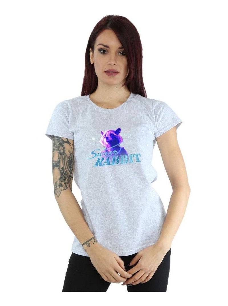 Marvel - T-shirt AVENGERS INFINITY WAR SWEET RABBIT Gris chiné - Kiabi