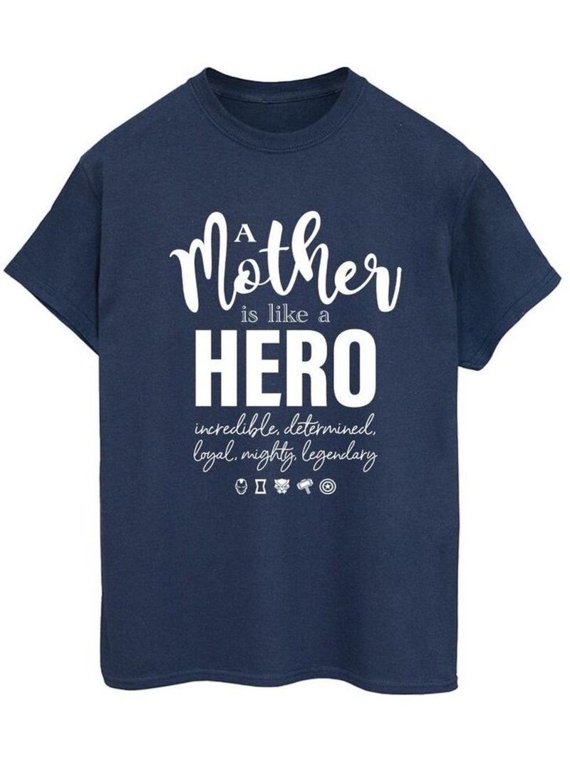 Marvel - T-shirt AVENGERS MOTHER HERO Bleu marine - Kiabi