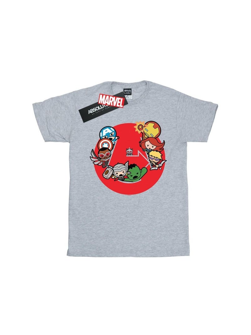 Marvel - T-shirt AVENGERS READY STEADY WAR Gris chiné - Kiabi