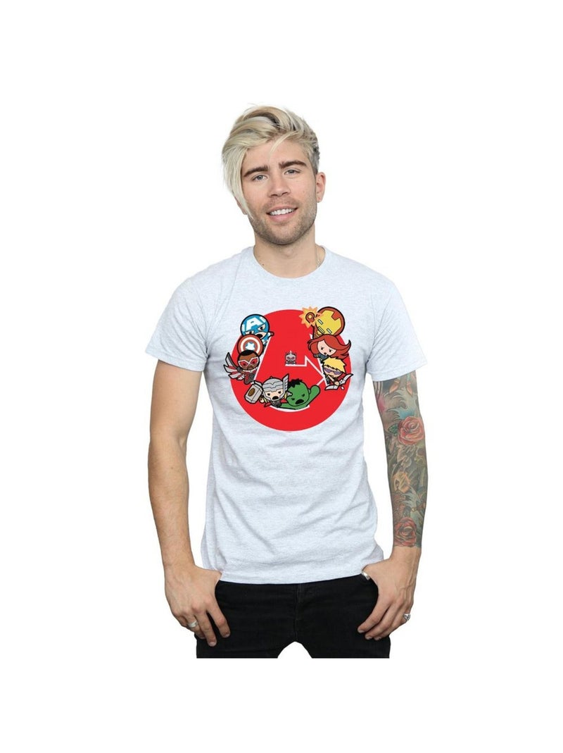 Marvel - T-shirt AVENGERS READY STEADY WAR Gris chiné - Kiabi