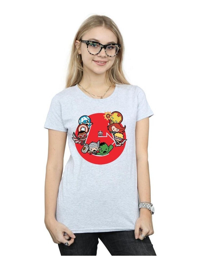 Marvel - T-shirt AVENGERS READY STEADY WAR Gris chiné - Kiabi