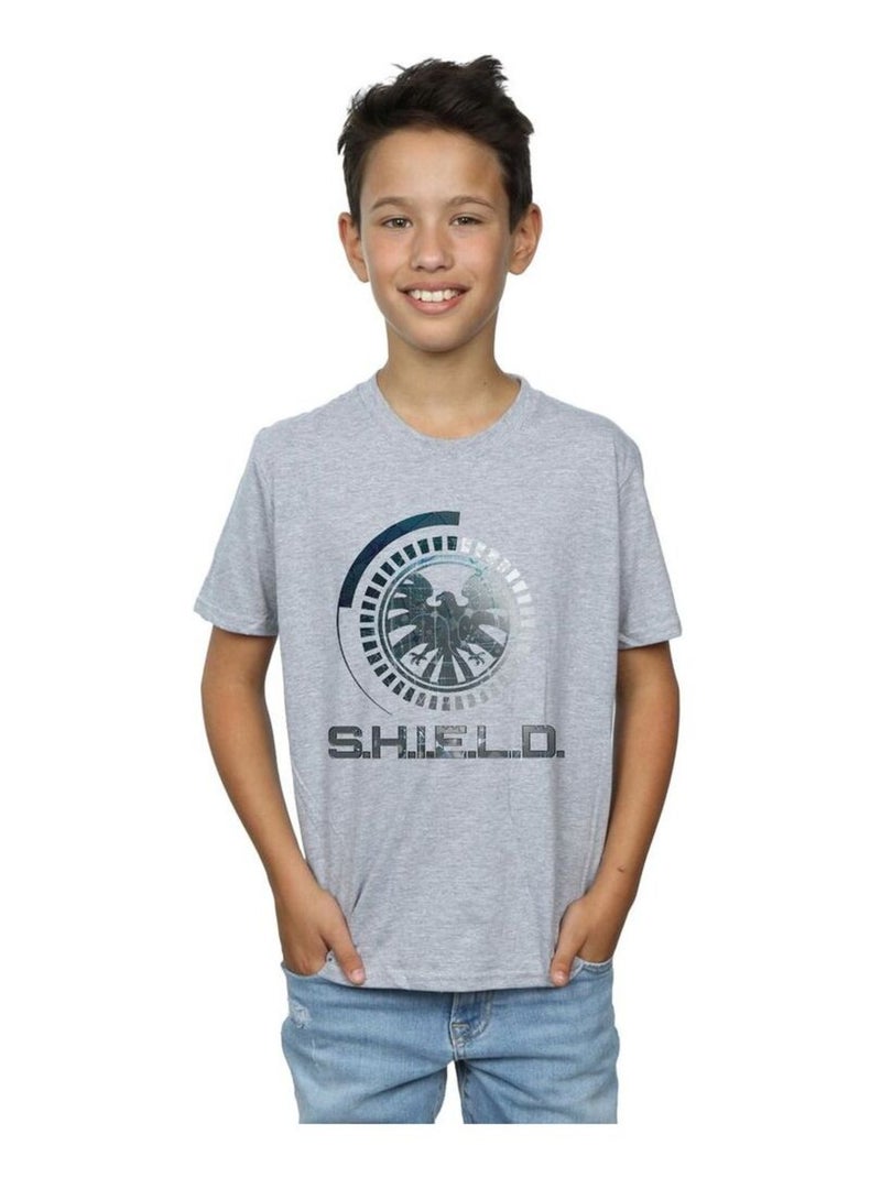 Marvel - T-shirt AVENGERS SHIELD Gris chiné - Kiabi