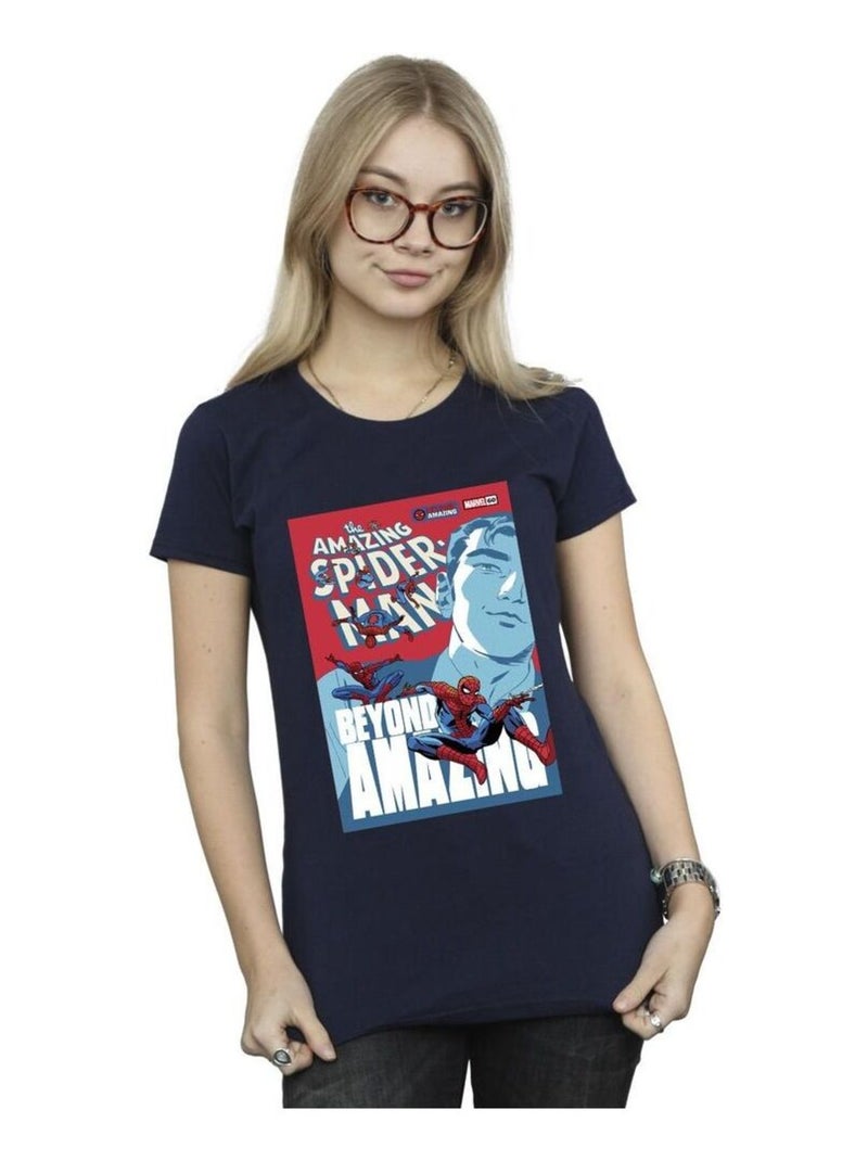 Marvel - T-shirt BEYOND AMAZING Bleu marine - Kiabi