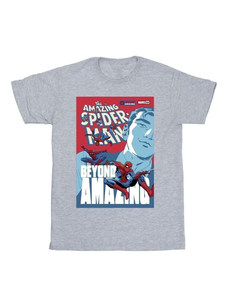 Marvel - T-shirt BEYOND AMAZING Gris chiné - Kiabi