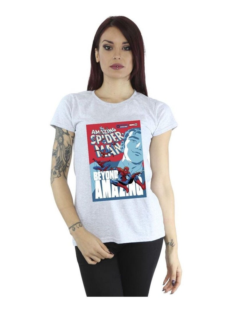 Marvel - T-shirt BEYOND AMAZING Gris chiné - Kiabi