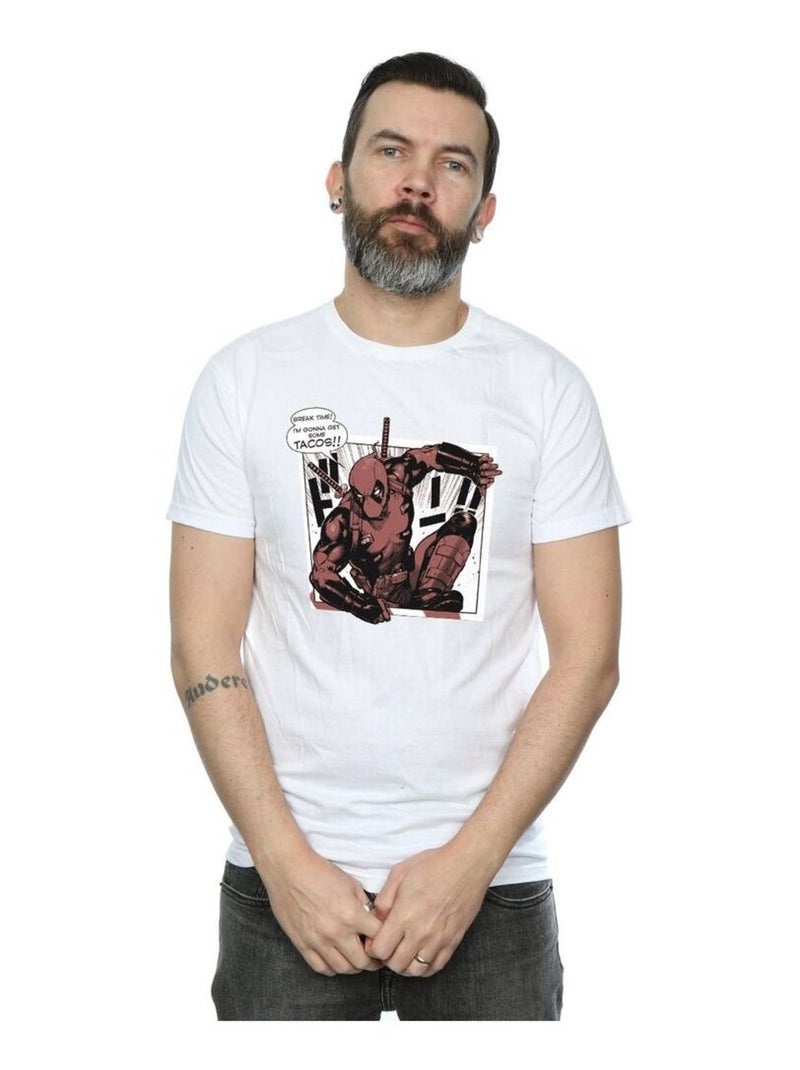 Marvel - T-shirt BREAKTIME TACOS Blanc - Kiabi