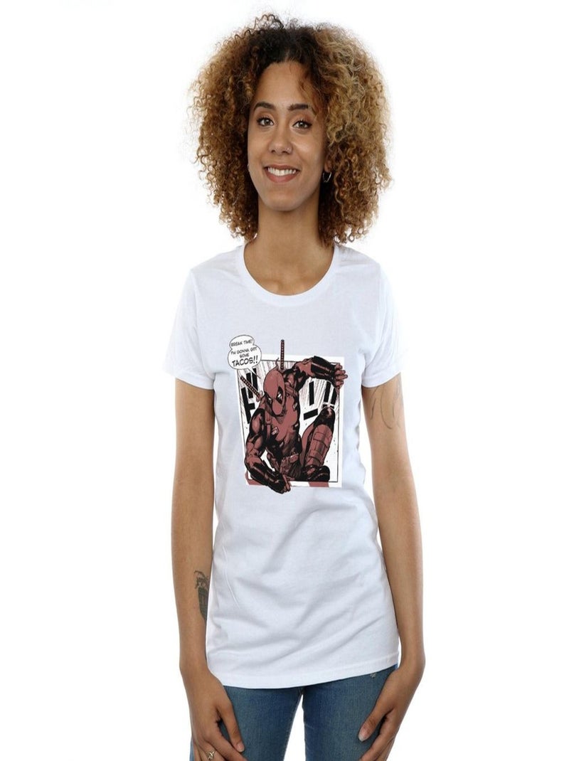 Marvel - T-shirt BREAKTIME TACOS Blanc - Kiabi