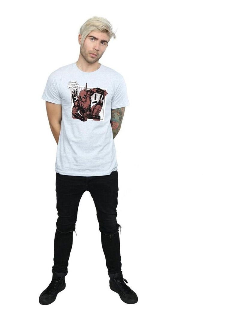 Marvel - T-shirt BREAKTIME TACOS Gris chiné - Kiabi