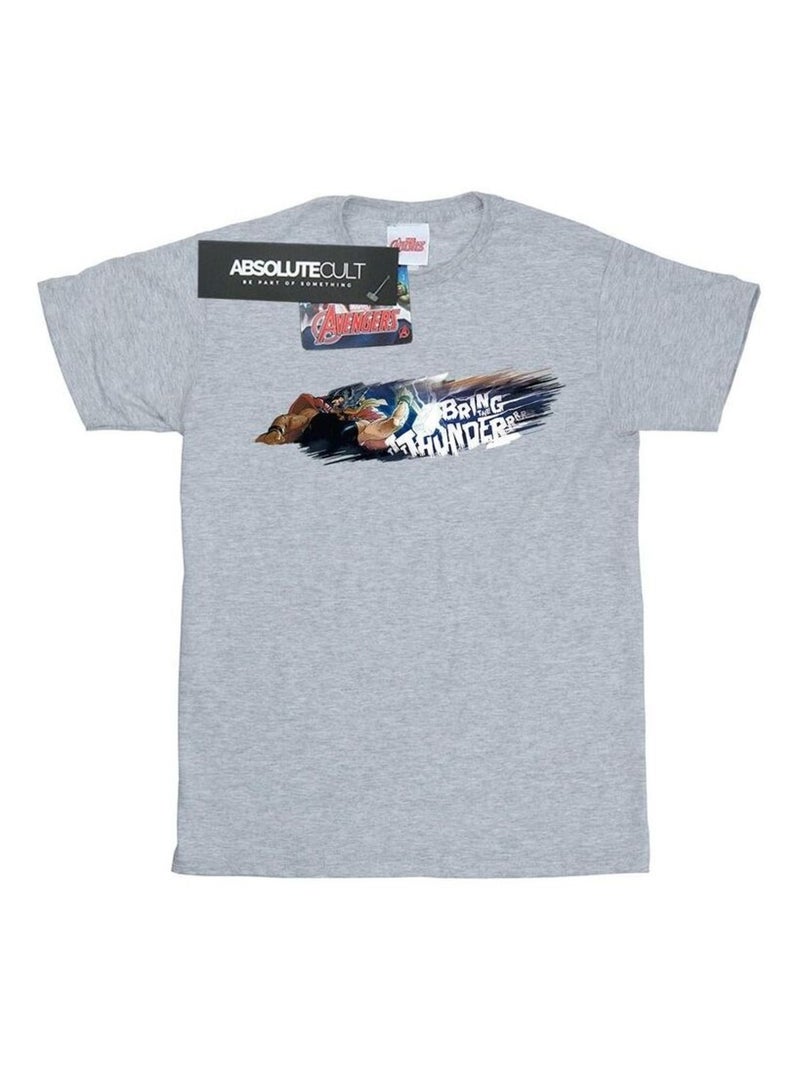 Marvel - T-shirt BRING THE THUNDER Gris chiné - Kiabi