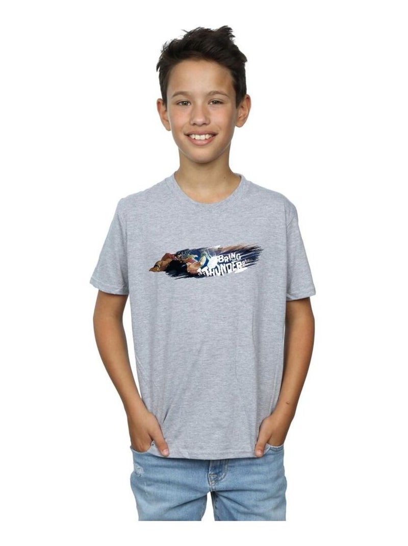 Marvel - T-shirt BRING THE THUNDER Gris chiné - Kiabi