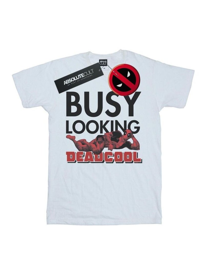 Marvel - T-shirt BUSY LOOKING DEADCOOL Blanc - Kiabi