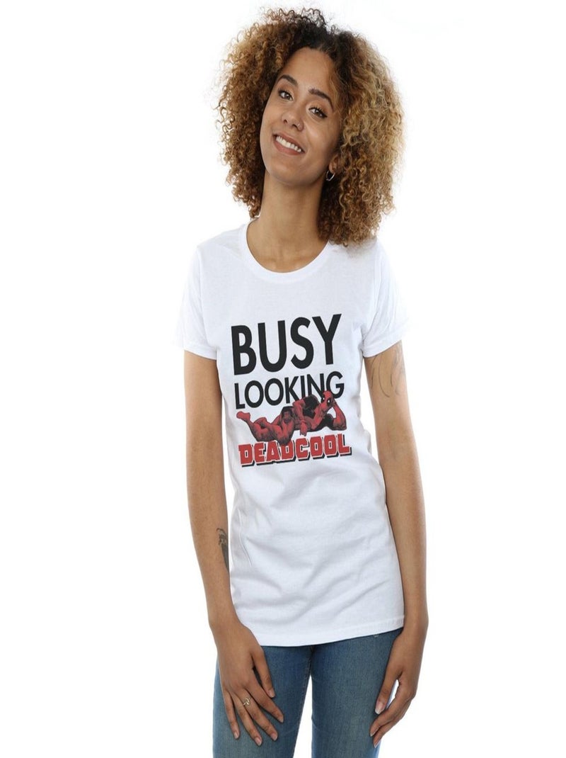 Marvel - T-shirt BUSY LOOKING DEADCOOL Blanc - Kiabi