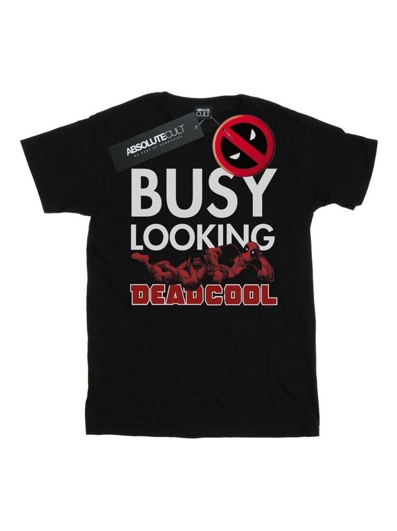 Marvel - T-shirt BUSY LOOKING DEADCOOL Noir - Kiabi