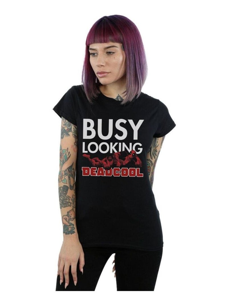 Marvel - T-shirt BUSY LOOKING DEADCOOL Noir - Kiabi