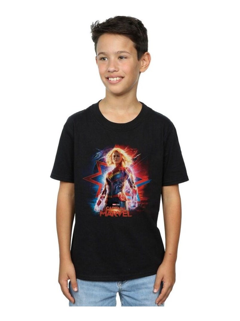 Marvel - T-shirt CAPTAIN MARVEL Noir - Kiabi