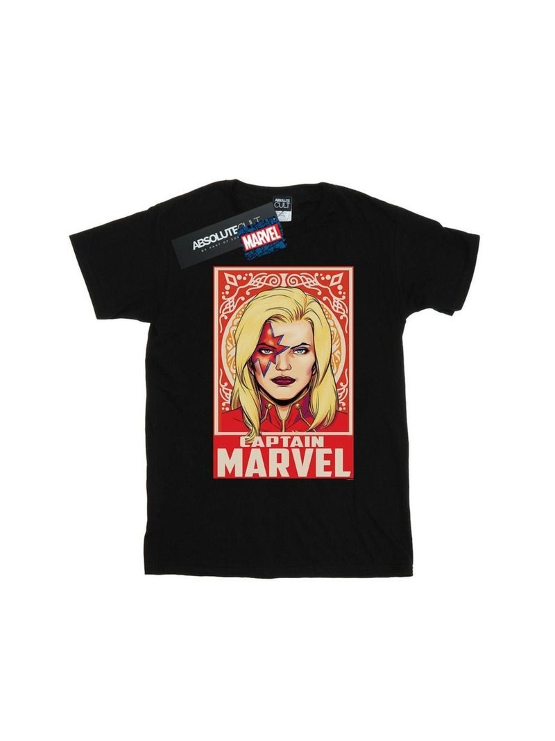Marvel - T-shirt CAPTAIN MARVEL ORNAMENT Noir - Kiabi