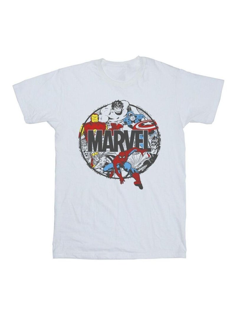 Marvel - T-shirt CHARACTER CIRCLE Blanc - Kiabi