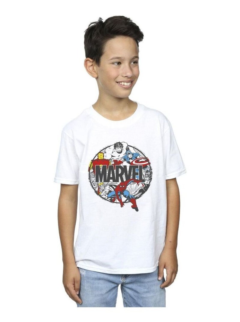 Marvel - T-shirt CHARACTER CIRCLE Blanc - Kiabi