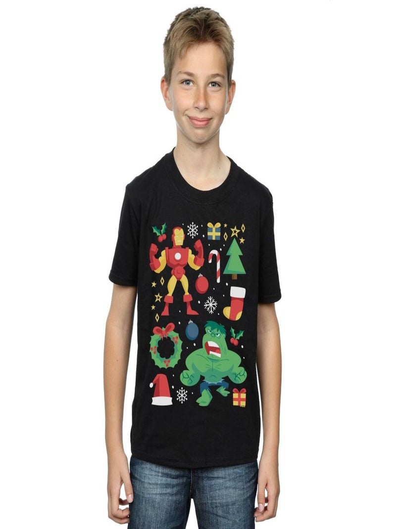 Marvel - T-shirt CHRISTMAS DAY Noir - Kiabi