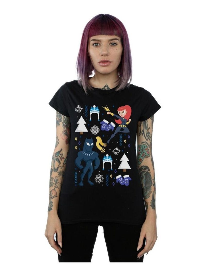 Marvel - T-shirt CHRISTMAS DAY Noir - Kiabi