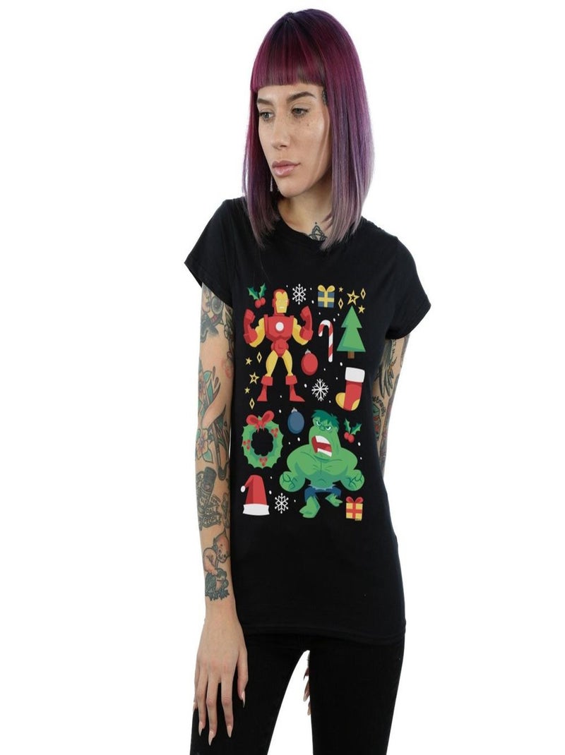 Marvel - T-shirt CHRISTMAS DAY Noir - Kiabi