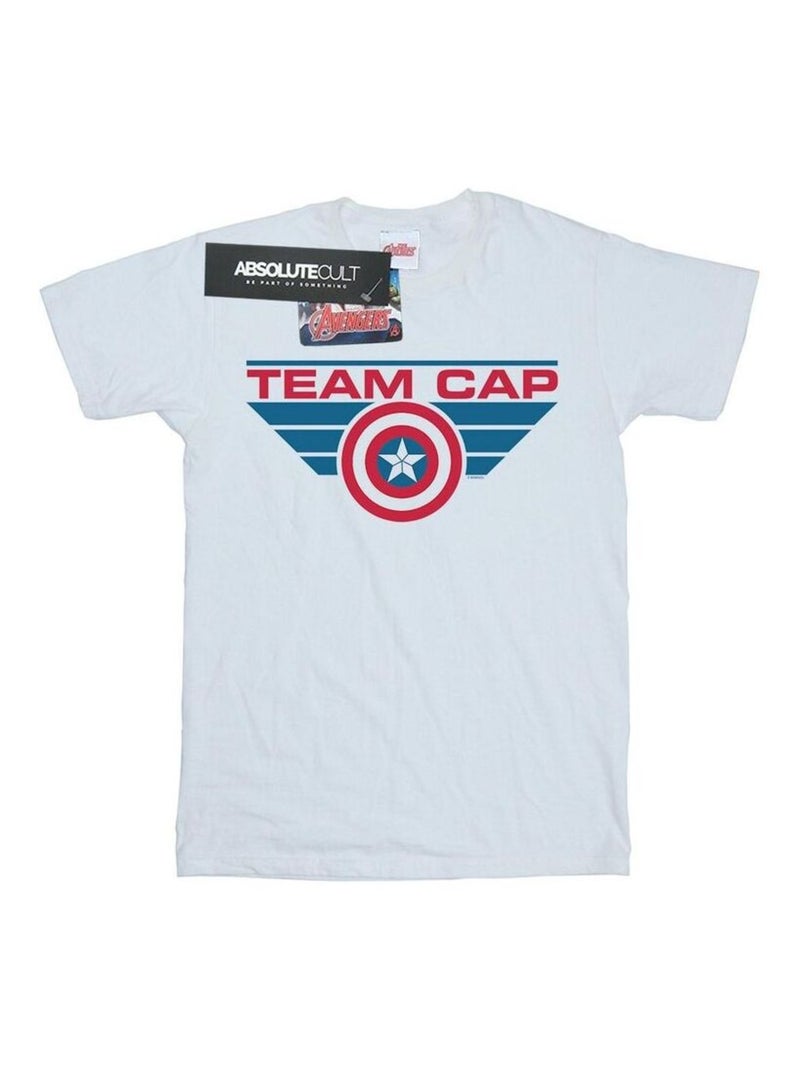 Marvel - T-shirt CIVIL WAR TEAM CAP Blanc - Kiabi