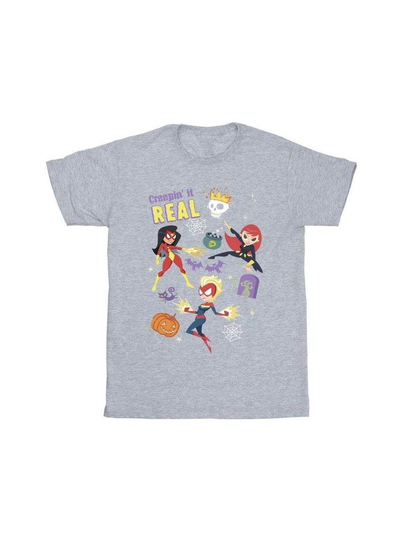 Marvel - T-shirt CREEPIN IT REAL Gris chiné - Kiabi