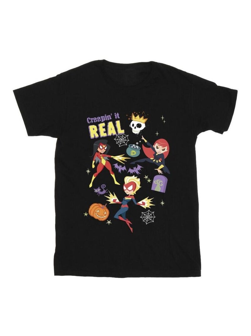 Marvel - T-shirt CREEPIN IT REAL Noir - Kiabi