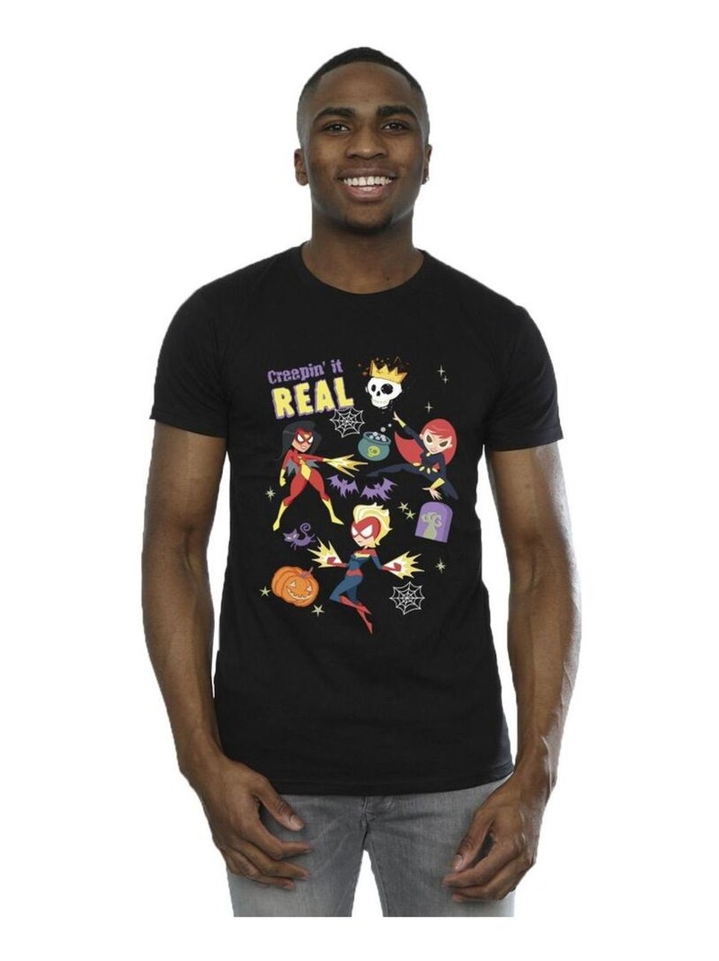 Marvel - T-shirt CREEPIN IT REAL Noir - Kiabi