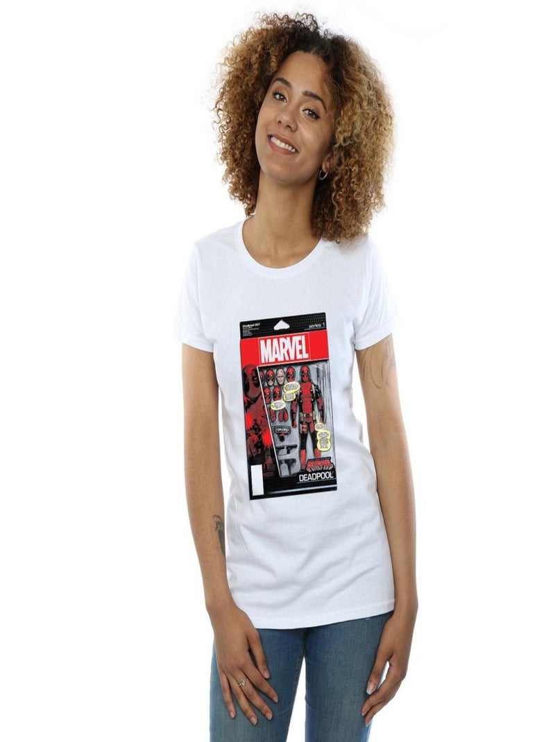 Marvel - T-shirt DEADPOOL ACTION FIGURE Blanc - Kiabi