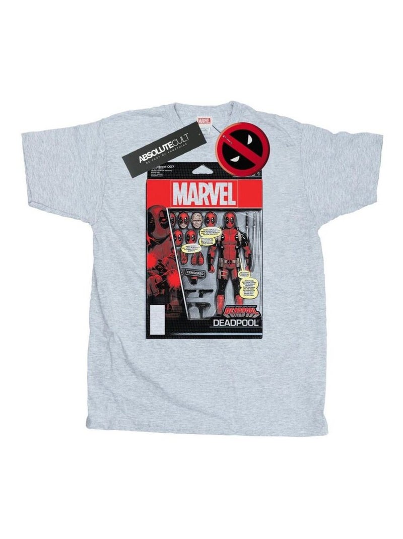 Marvel - T-shirt DEADPOOL ACTION FIGURE Gris chiné - Kiabi