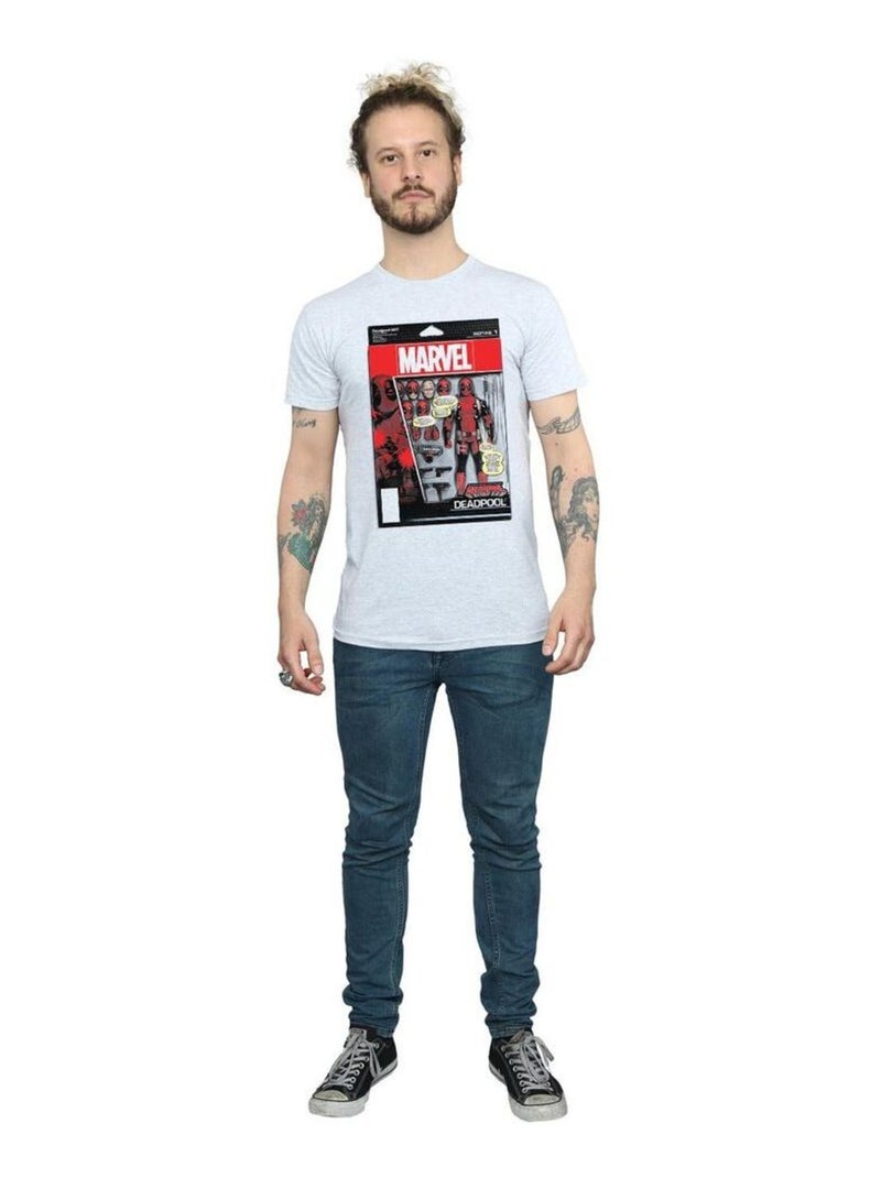 Marvel - T-shirt DEADPOOL ACTION FIGURE Gris chiné - Kiabi