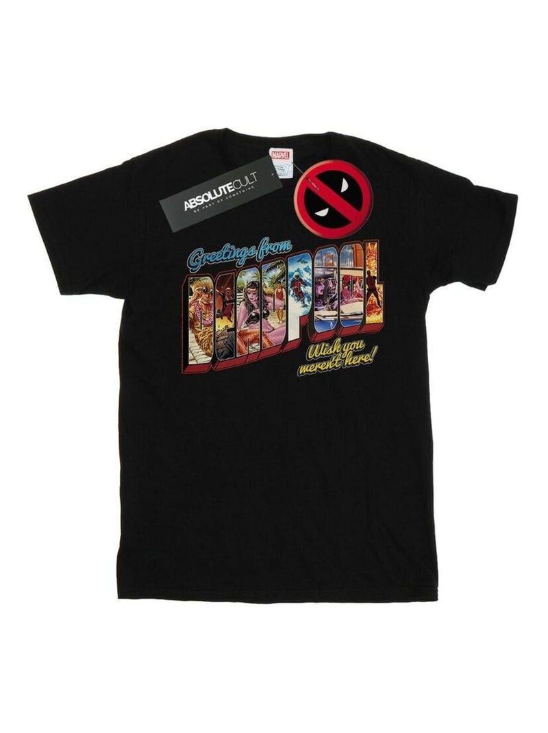 Marvel - T-shirt DEADPOOL GREETINGS Noir - Kiabi