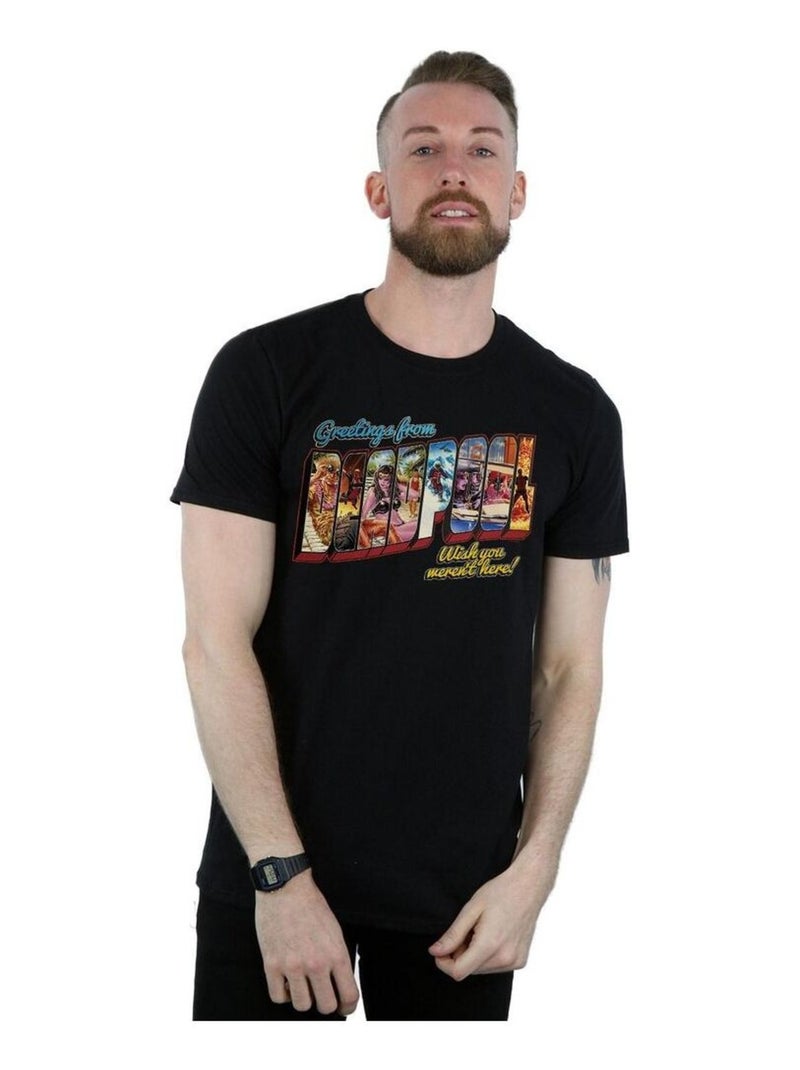 Marvel - T-shirt DEADPOOL GREETINGS Noir - Kiabi