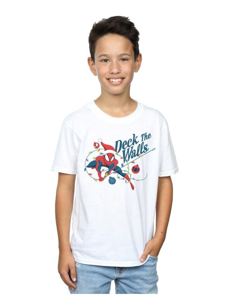 Marvel - T-shirt DECK THE WALLS Blanc - Kiabi