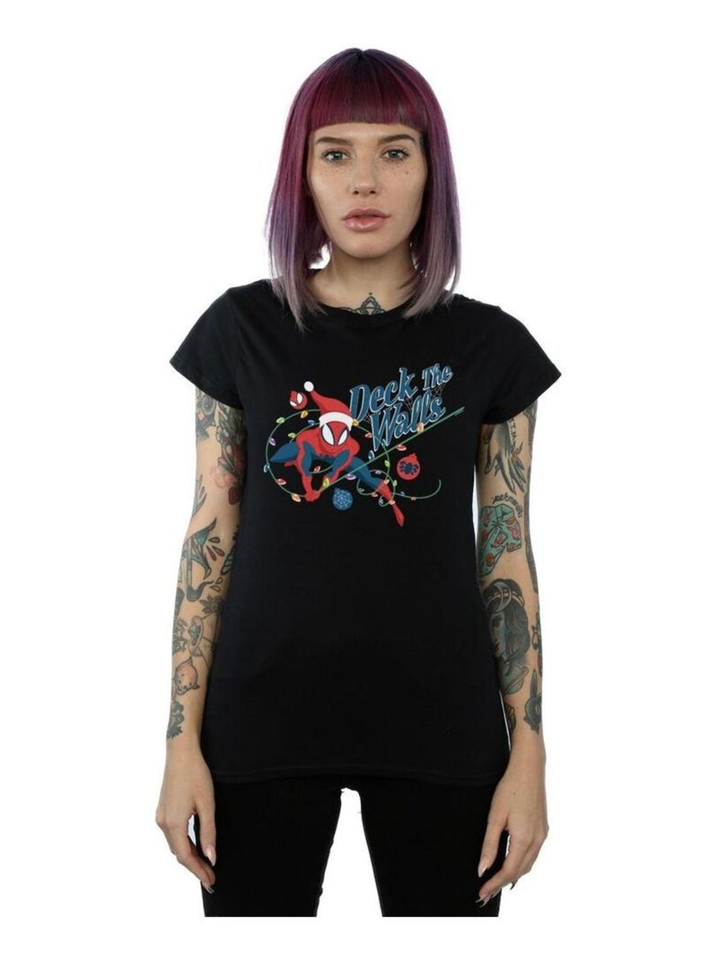 Marvel - T-shirt DECK THE WALLS Noir - Kiabi