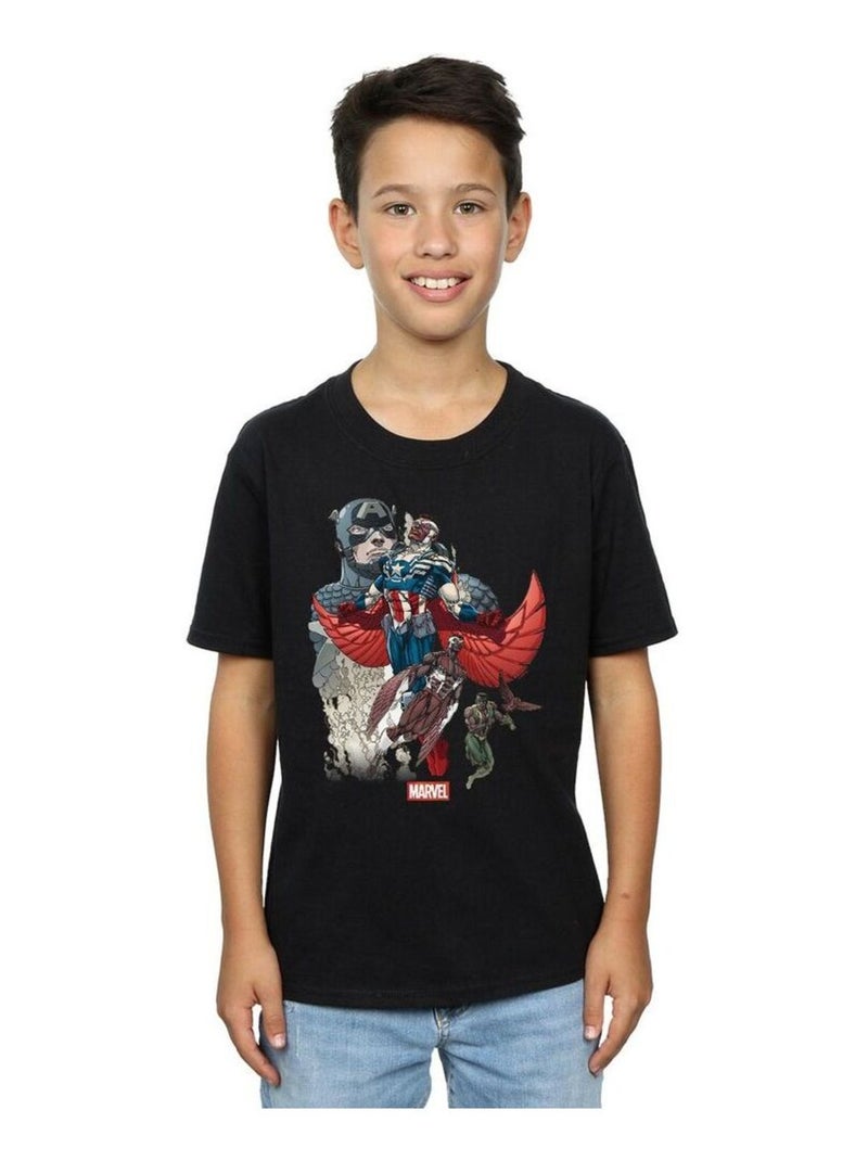 Marvel - T-shirt FALCON EVOLUTION Noir - Kiabi