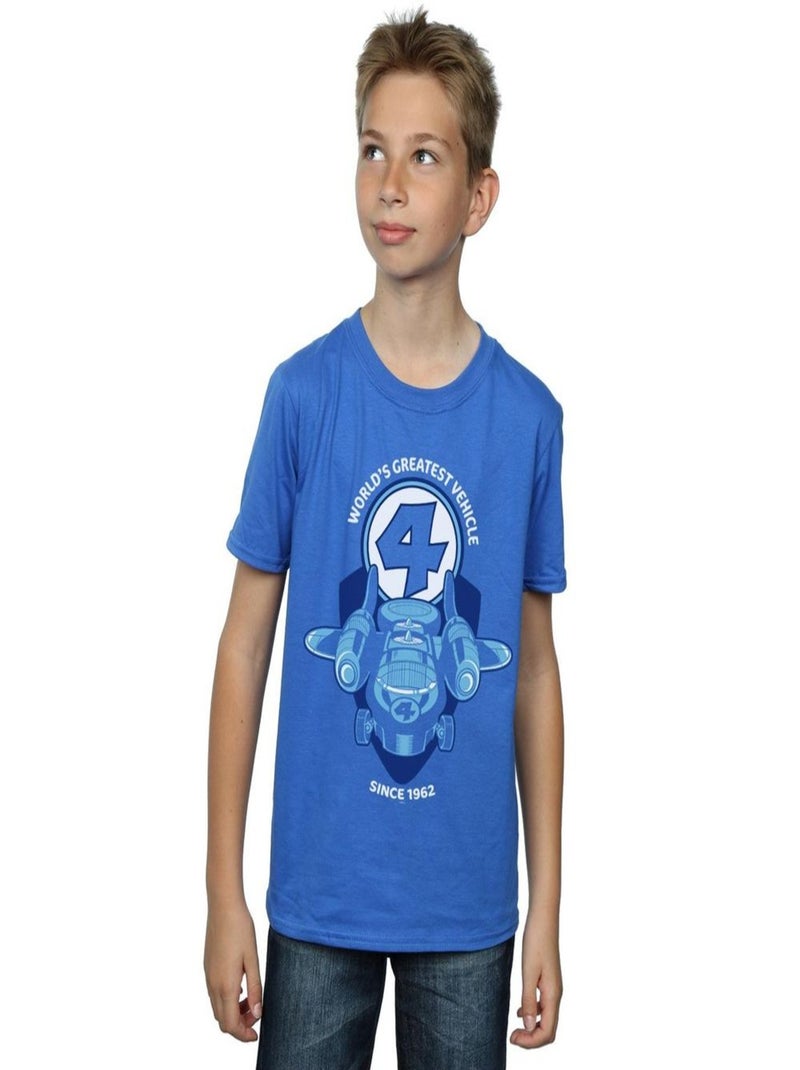 Marvel - T-shirt FANTASTIC FOUR FANTASTICAR Bleu roi - Kiabi