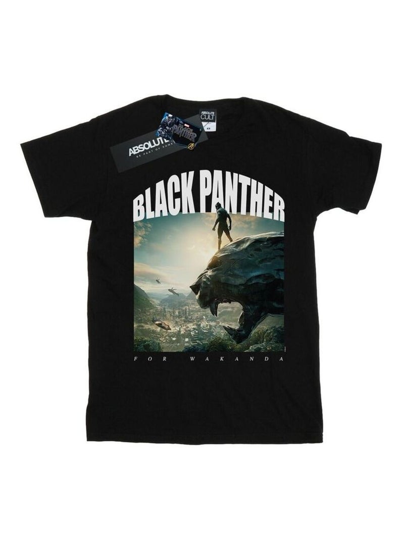 Marvel - T-shirt FOR WAKANDA Noir - Kiabi