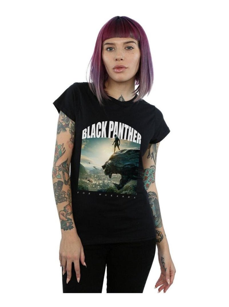 Marvel - T-shirt FOR WAKANDA Noir - Kiabi