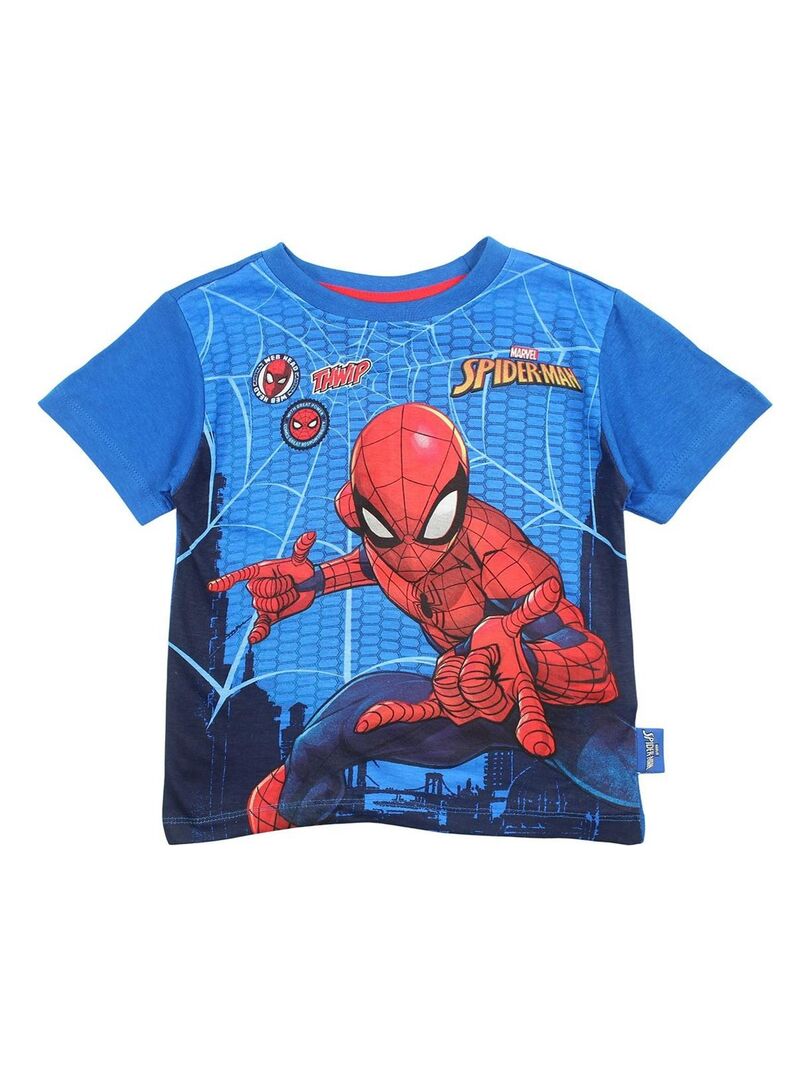 Marvel - T-shirt garçon imprimé Spiderman en coton Bleu - Kiabi