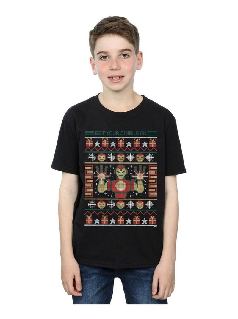 Marvel - T-shirt GET YOUR JINGLE ON Noir - Kiabi