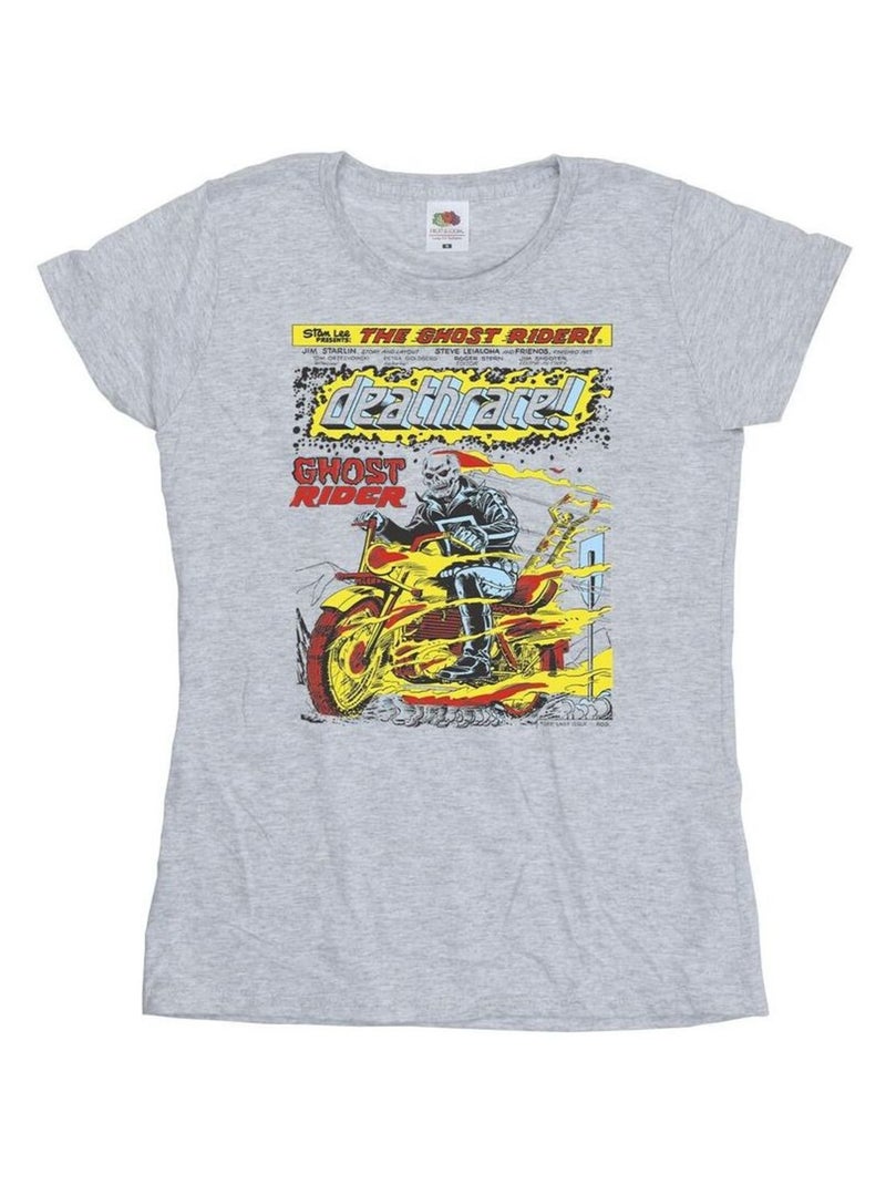 Marvel - T-shirt GHOST RIDER CHEST DEATHRACE Gris chiné - Kiabi