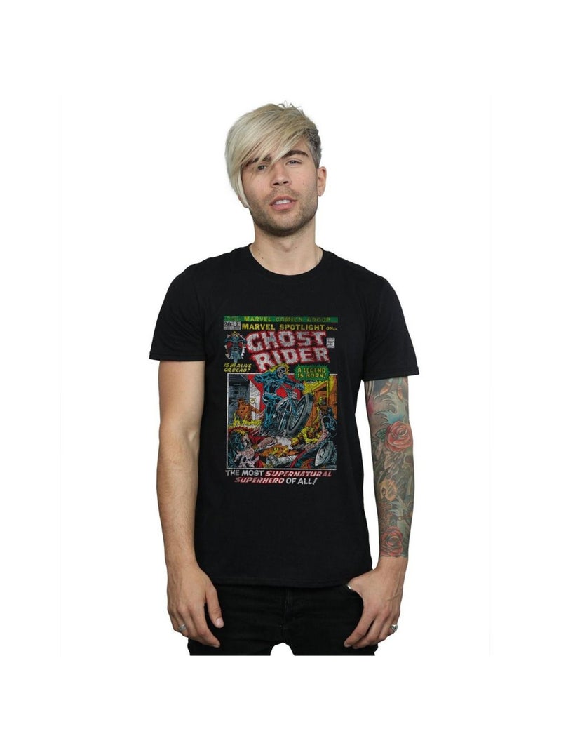 Marvel - T-shirt GHOST RIDER DISTRESSED SPOTLIGHT Noir - Kiabi